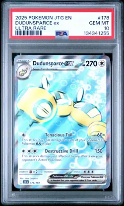 2025 POKEMON JTG EN-JOURNEY TOGETHER ULTRA RARE #178 DUDUNSPARCE EX PSA 10 - Image 1