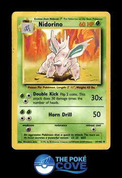 Nidorino 37/102 | Base Set Unlimited | Pokemon Uncommon | HP - Image 1