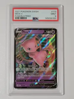 2021 POKEMON SWORD & SHIELD FUSION STRIKE #113 MEW V PSA 9 - Image 1
