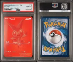 Pokemon Victini Full Art Black White Rare White Flare #172 - Image 1