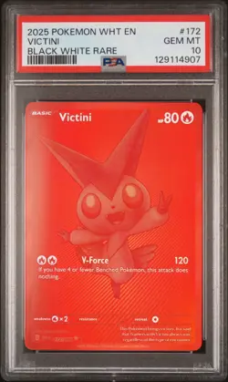 Pokemon Victini Full Art Black White Rare White Flare #172 - Image 2