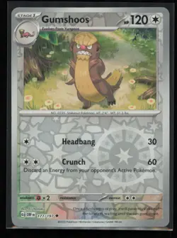 Gumshoos 177/197 Pokemon Obsidian Flames Uncommon Near Mint Reverse Holo - Image 1