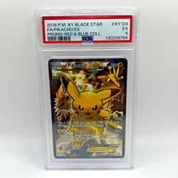 PSA 5 2016 POKEMON XY BLACK STAR PROMO RED & BLUE COLL FULL ART/PIKACHU EX - Image 1