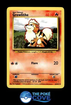 Growlithe 28/102 | Base Set Unlimited | Pokemon Uncommon | HP - Image 1