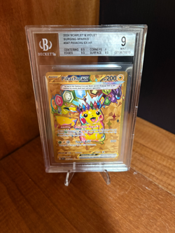 2024 Pokemon Pikachu ex Gold Hyper Rare Surging Sparks SSP EN 247/191 BGS 9 - Image 1