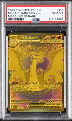 2025 POKEMON PFL EN-PHANTASMAL FLAMES MEGA HYPER RARE MEGA CHARIZARD X EX PSA 10 - Image 1