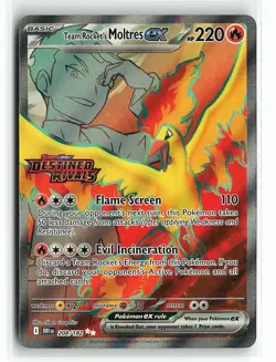 Pokemon Destined Rivals #208/182 Team Rocket's Moltres ex STAMPED - Image 1