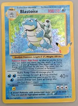 Blastoise 2/102 Celebrations Classic Collection Holo Pokemon TCG - NM - Image 1