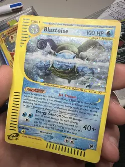 HUGE SWIRL 2002 Expedition Blastoise Holo Foil 4/165 WOTC E-Reader Pokemon - Image 3