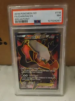 2016 POKEMON XY BREAKPOINT #118 FULL ART/DARKRAI EX PSA 7 - Image 1