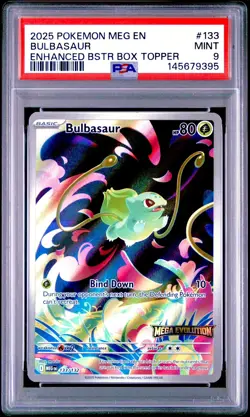 Bulbasaur 133 Stamped Promo Pokemon Mega Evolution Box Topper PSA 9 MINT - Image 1