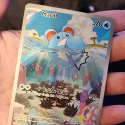 Pokemon Marill Holo Basic Aqua 70 HP English Atsuya Uki Card 204/193 - Image 1
