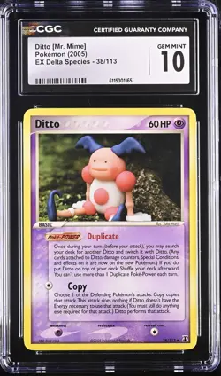 CGC 10 GEM MINT Ditto [Mr. Mime] 2005 EX Delta Species 38/113 Pokemon Card - Image 1