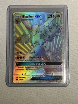 Blaziken GX Rainbow Holo Pokemon Card 170/168 Secret Sm-Celestial Storm - Image 1