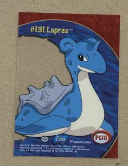 Lapras RARE NM clear card Pokemon (Topps Tv Animation) series 3 #PC10 #131🔥🔥 - Image 2