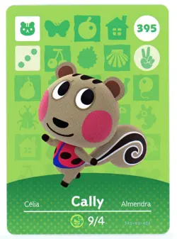 Cally #395 - Amiibo Card - Animal Crossing Series 1 - Authentic Nintendo - Image 1