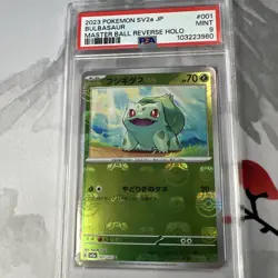 Bulbasaur - Master Ball - 001/165 Sv2a: Pokemon Card 151 Holo - PSA 9! Mint! - Image 1