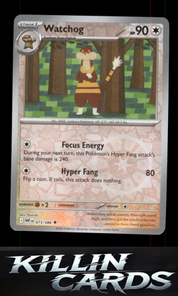 Reverse Holofoil Watchog 073/086 Pokemon Uncommon SV: White Flare Card NM - Image 1