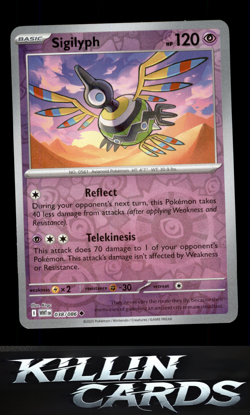 Reverse Holofoil Sigilyph 038/086 Pokemon Uncommon SV: White Flare Card NM - Image 1