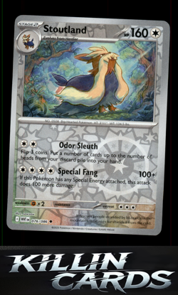 Reverse Holofoil Stoutland 076/086 Pokemon Uncommon SV: White Flare Card NM - Image 1