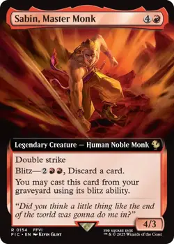 Sabin, Master Monk (Extended Art) [FIC - 154] - NM [Normal] TCG MTG - Image 1