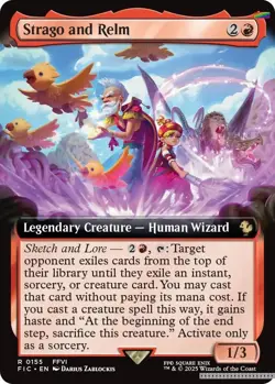 Strago and Relm (Extended Art) [FIC - 155] - NM [Foil] TCG MTG - Image 1