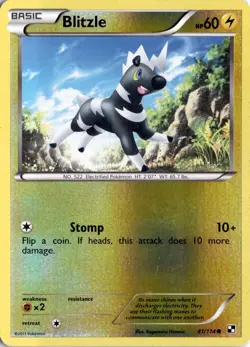 Blitzle (41) 41/114 Reverse Holo Black and White Pokemon Card TCG - Image 1
