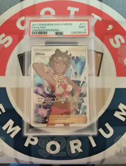 Pokemon Sun & Moon Crimson Invasion Olivia 111/111 Full Art PSA 9 Mint - Image 1