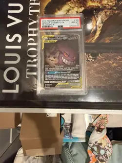 2019 POKEMON SUN & MOON TEAM UP #165 FULL ART/GENGAR & MIMIKYU GX PSA 10 - Image 2