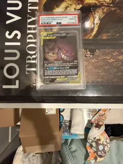 2019 POKEMON SUN & MOON TEAM UP #165 FULL ART/GENGAR & MIMIKYU GX PSA 10 - Image 4
