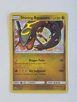 Pokemon Shining Rayquaza Shiny Holo Rare #56/73 Shining Legends 2017 LP - Image 1