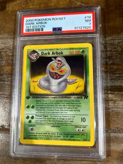 Pokemon 2000 Rocket DARK ARBOK 1ST Edition #19 PSA 7 RARE - Image 1