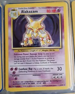 Pokemon TCG Alakazam 1/102 Base Set Holo Rare 80 HP Ken Sugimori - Image 1