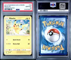 2019 POKEMON Pikachu 19 / 68 Sun & Moon Base Hidden Fates PSA 10 Gem Mint - Image 3