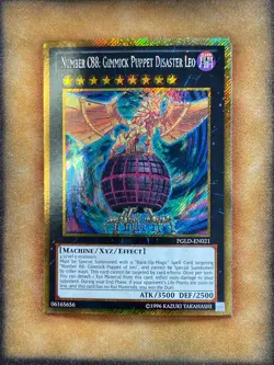 Yugioh Number C88: Gimmick Puppet Disaster Leo PGLD-EN021 Gold Secret Rare LP - Image 1