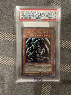 Yu-Gi-Oh! PSA 10 Secret Rare 2007 Red Eyes Black Metal Dragon PP01-EN015 - Image 2