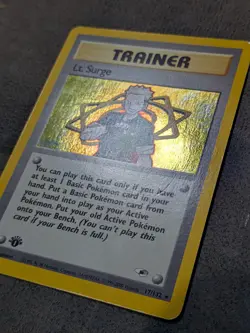2000 Lt. Surge Trainer #17 Pokemon Gym Heroes 1st Edition Holo - Image 2