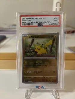 Pikachu Master Ball Reverse Holo 025/165 PSA 9, Japanese Pokemon SV2A, 151 - Image 1