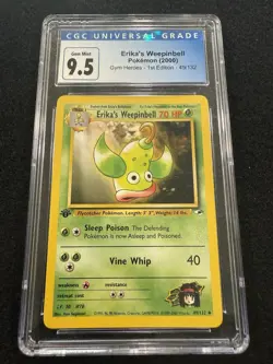 Pokemon Erika's Weepinbell 49/132 from Gym Heroes 1st Edition CGC 9.5 (now 10)! - Image 1