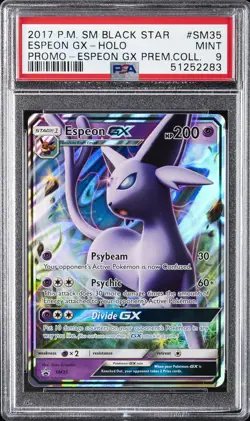 2017 POKEMON SM BLACK STAR PROMO ESPEON GX PREM COLL #SM35 ESPEON GX-HOLO PSA 9 - Image 1