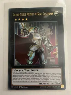 Yu-Gi-Oh Sacred Noble Knight of King Custennin, NM, Ultra Rare, CYHO-EN089 - Image 1
