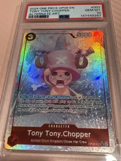 2024 One Piece OP08 EN Tony Tony Chopper Alt Art PSA 10 - Image 3