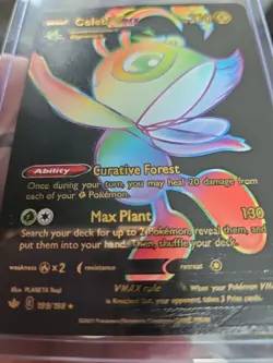 Pokemon Celebi Vmax Rainbow Black Foil Fan Art Vinyl Collector Card 199/198 - Image 5