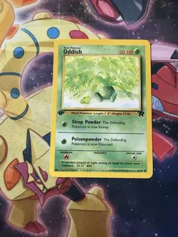 Oddish 63/82 - 1st Edition Team Rocket Vintage Pokemon Card - Image 1