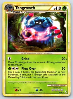 Tangrowth - HGSS Call of Legends 34/95 Rare Pokemon Card MP - Image 1