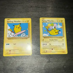 Pokemon Rising Rivals Flying Pikachu Holo 113/111 & Surfing Pikachu 111/108 Lot - Image 1