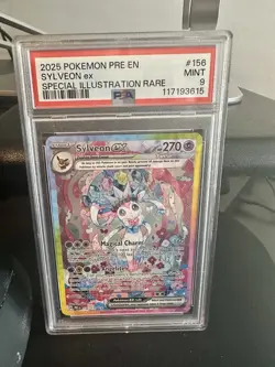 POKEMON 2025 PRE EN PRISMATIC EVOLUTIONS #156 SYLVEON EX PSA 9 - Image 1
