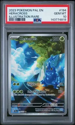 Pokemon HERACROSS Illustration Rare Paldea Evolved #194 ENG ~ PSA 10 - Image 1