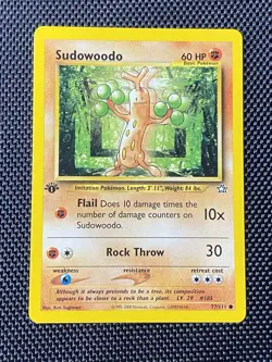 Sudowoodo 1st Edition 77/111 Neo Genesis Pokemon Card NM Vintage WOTC - Image 1