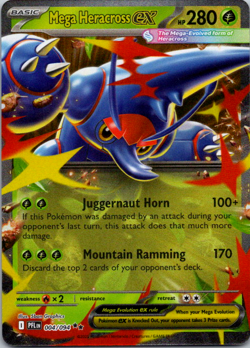 Mega Heracross ex - 004/094 ME02: Phantasmal Flames Holo Pokemon TCG NM - Image 1